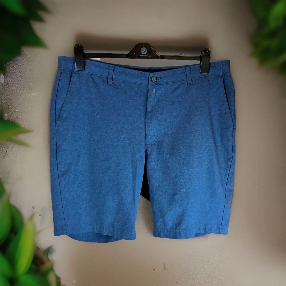 Pebble Beach Mens Dry Luxe Performance Blue Golf Shorts Size 40